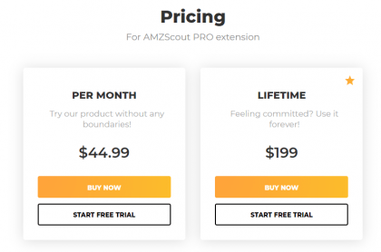 AMZ Scout Chrome Extension Pricing