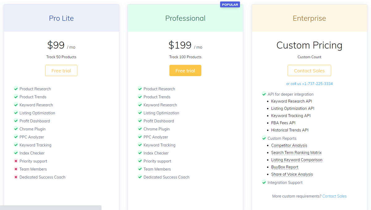 Pricing for the SellerApp