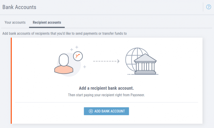 Add a recipient bank account