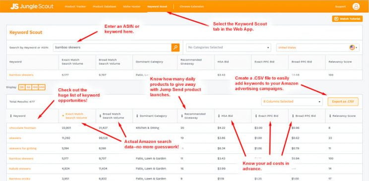 Jungle Scout Keyword Scout Tool