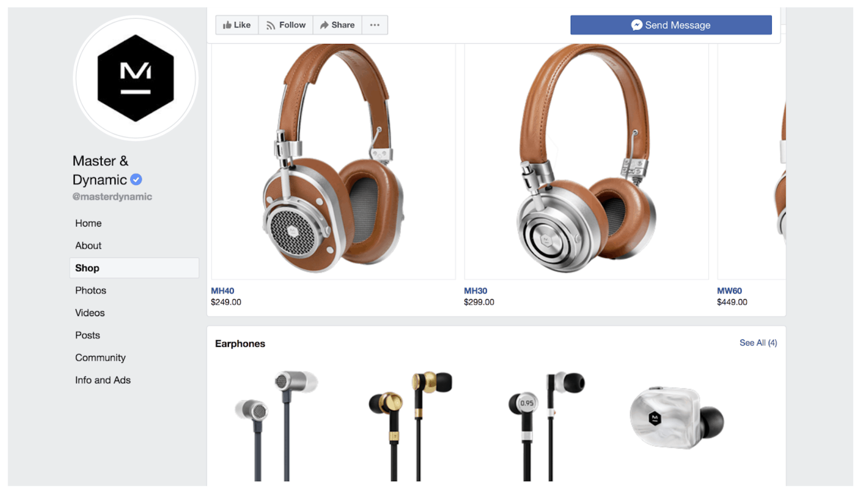 Facebook Store page examples 1