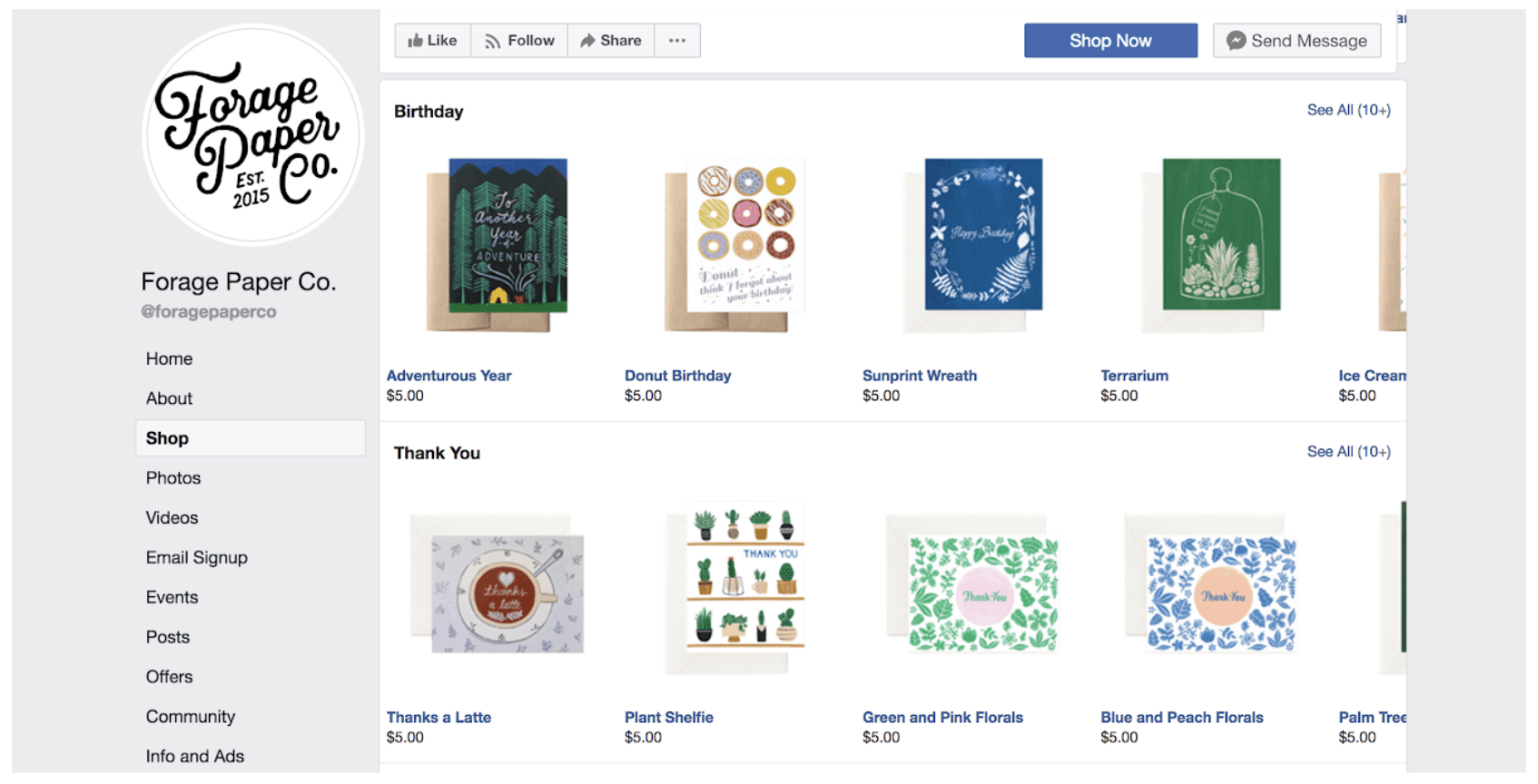 Facebook Store page examples 2