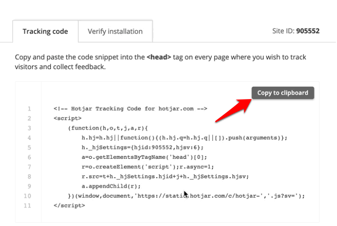 and paste the Tracking Code