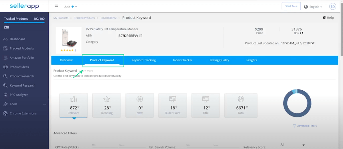 Keyword Research with SellerApp