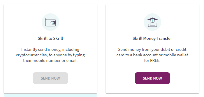 Skrill payment methods